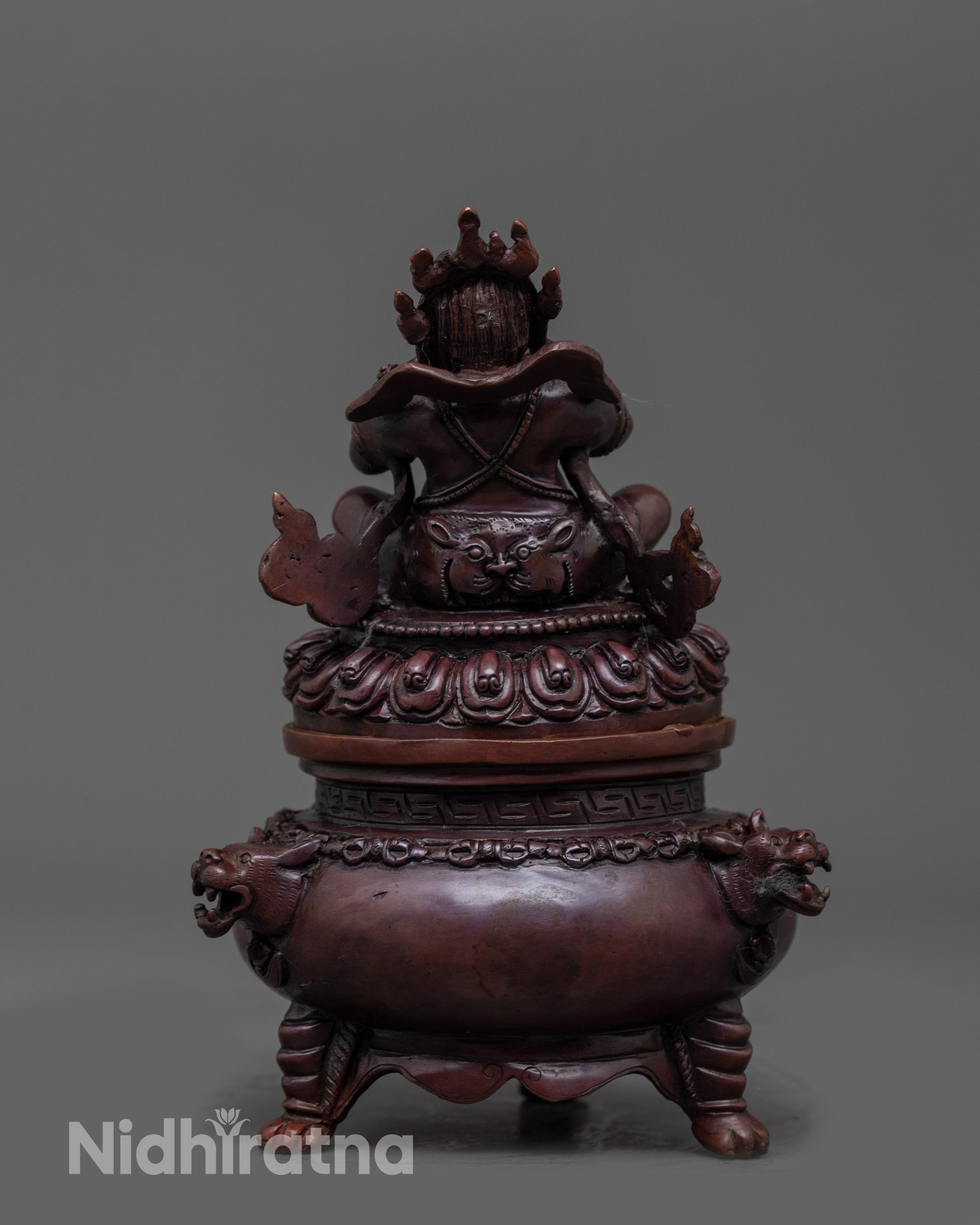 Back view Dorje Khadro Statue handcrafted in Nepal with oxidized copper finish