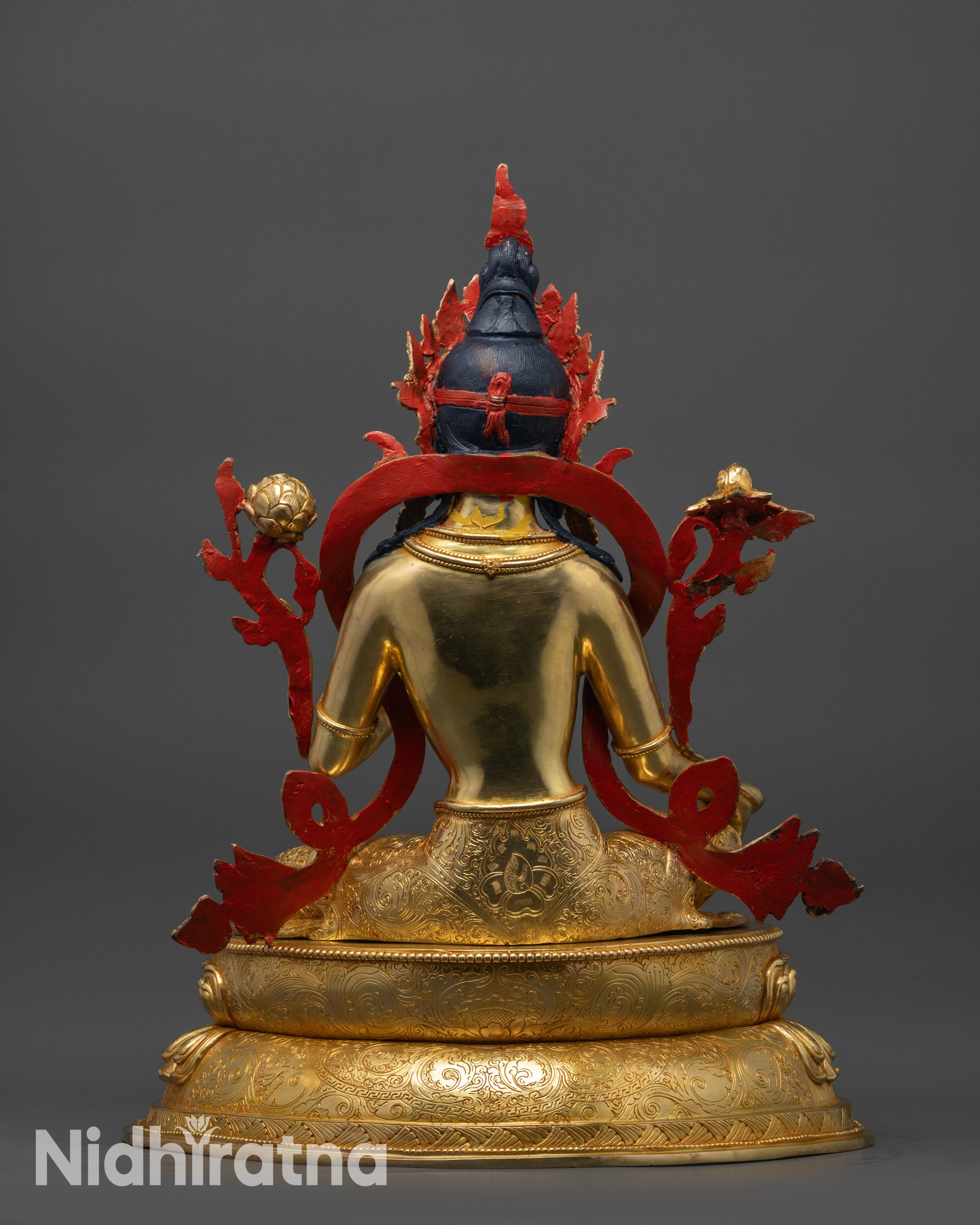 Back view Mother Tara Statue carved detailing handcrafted by Patan artisans