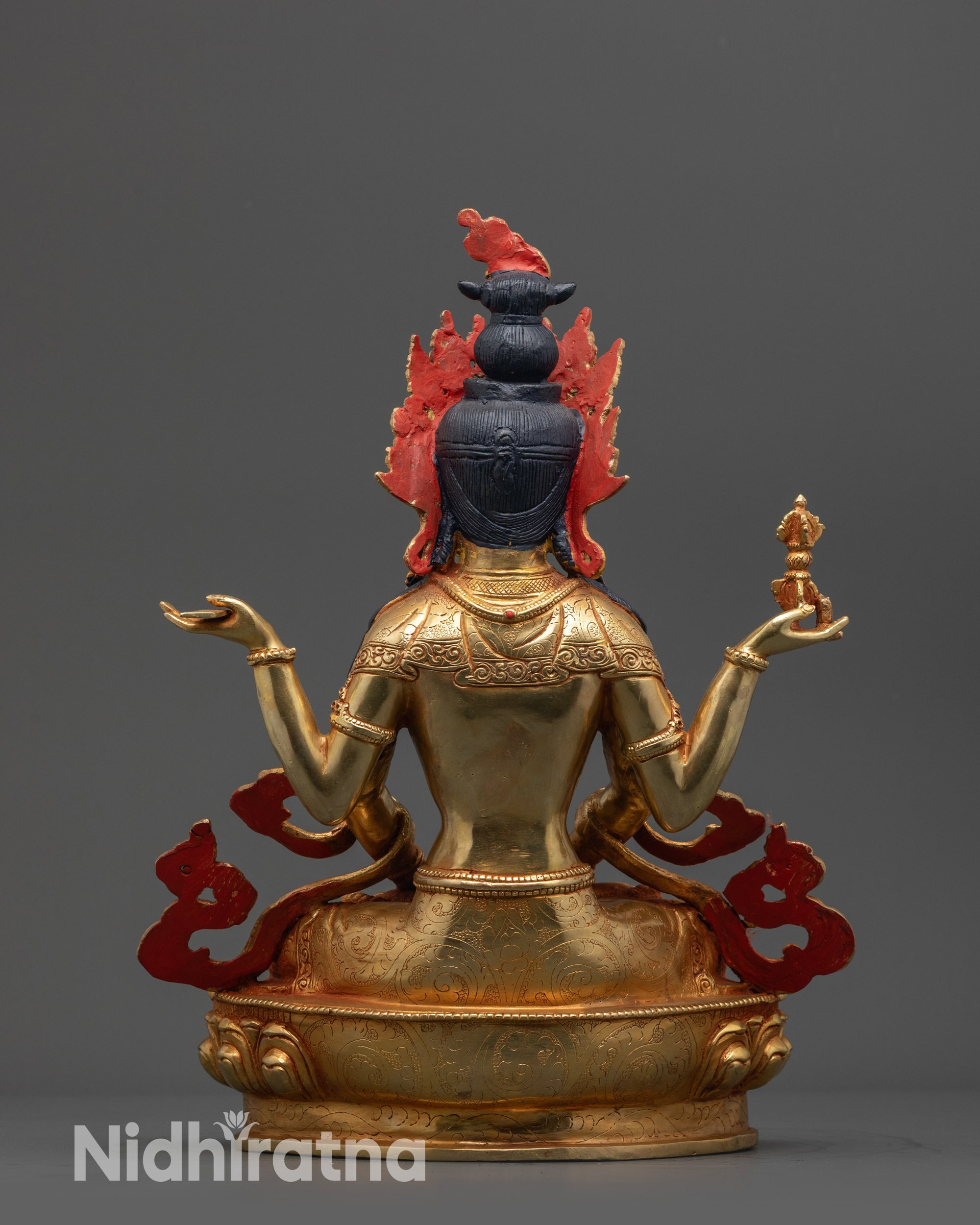 Back view Prajna Paramita Statue highlighting meticulous head-to-toe craftsmanship