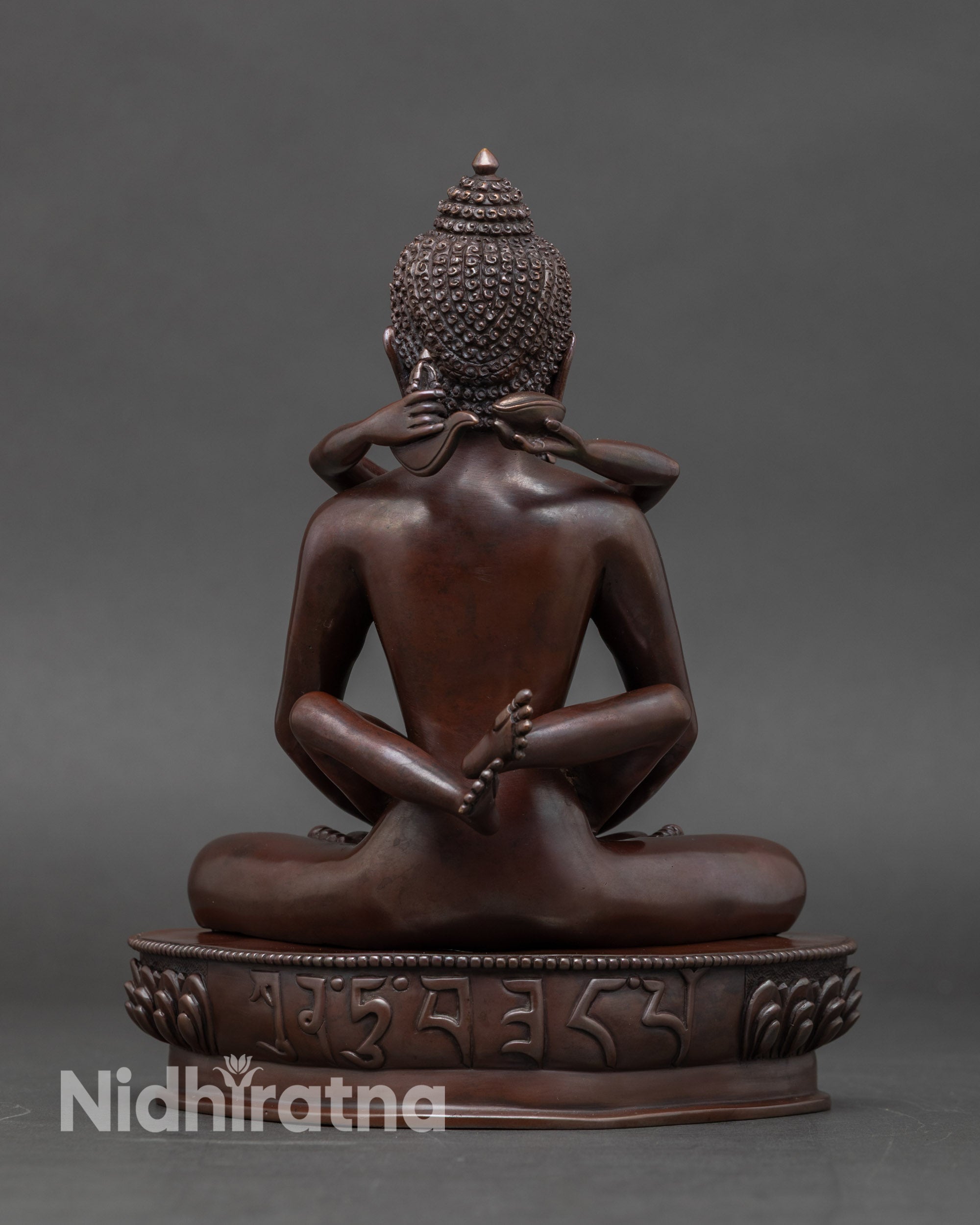 Back view Samantabhadra Yab Yum statue handcrafted Himalayan Buddhist altar sculpture