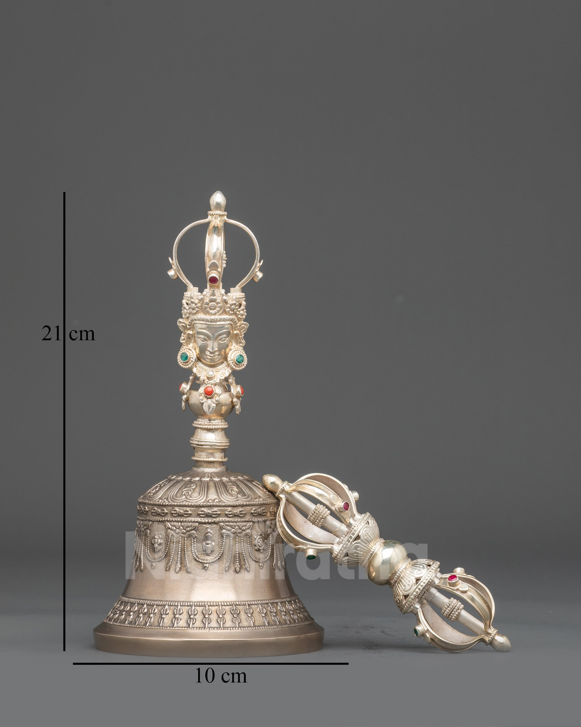 Back view Vajra & Ghanta Set | Sacred Himalayan ritual instruments for meditation