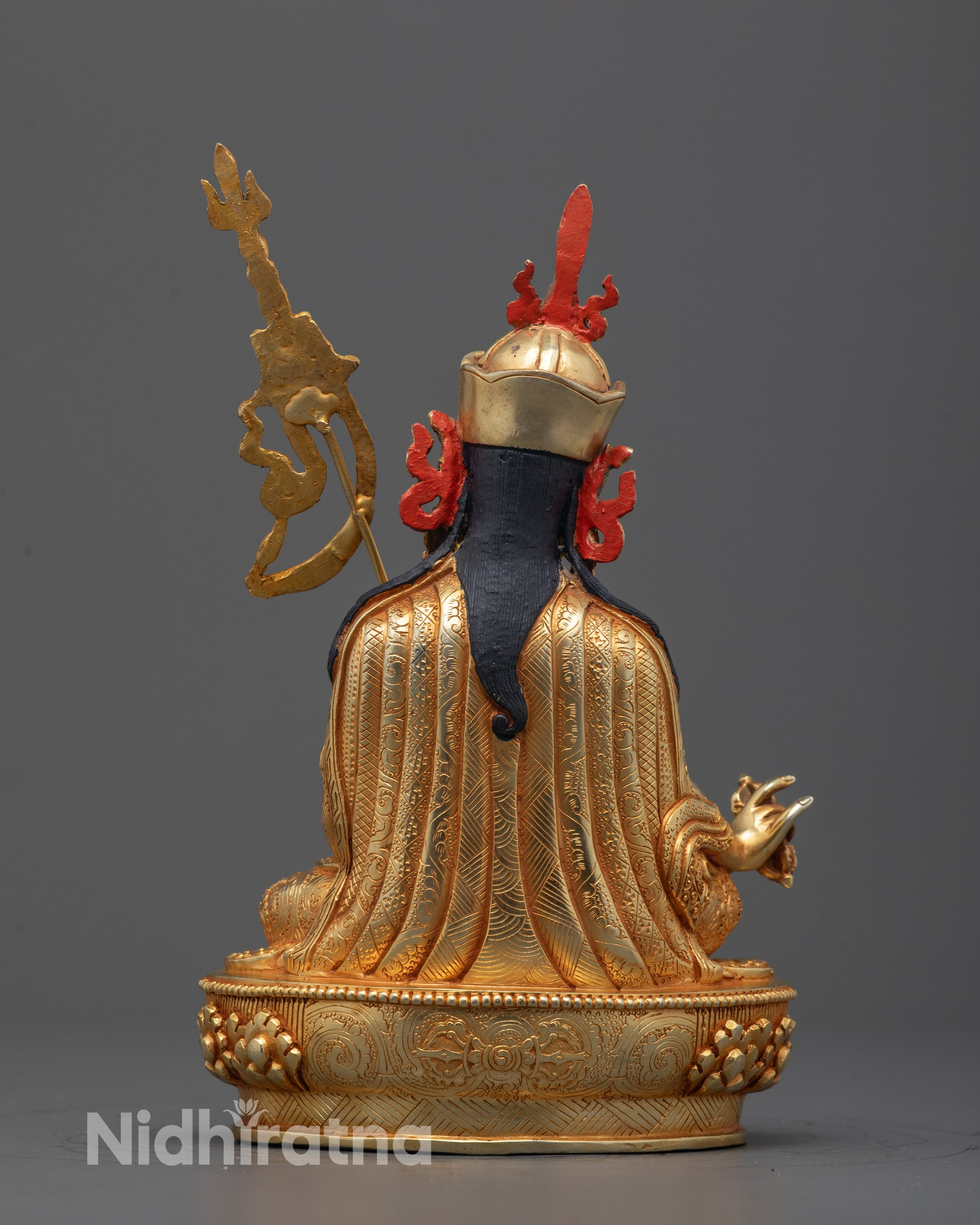 Back view highlighting consecration chamber and fine craftsmanship on copper surface