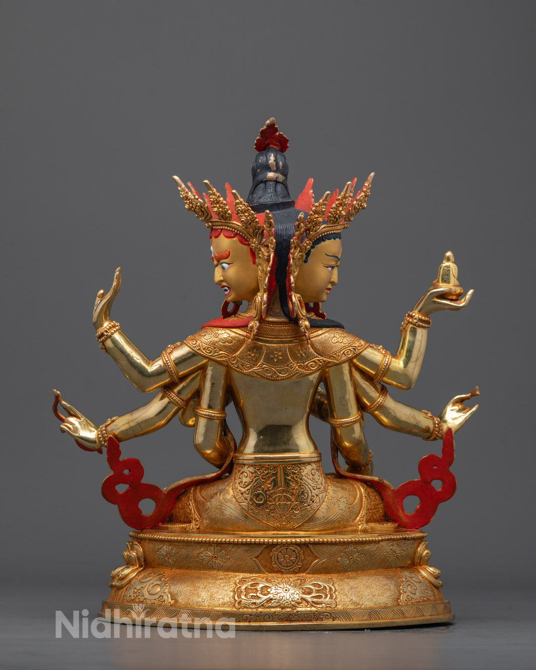 Back view of Namgyalma Statue highlighting intricate hand-carved details