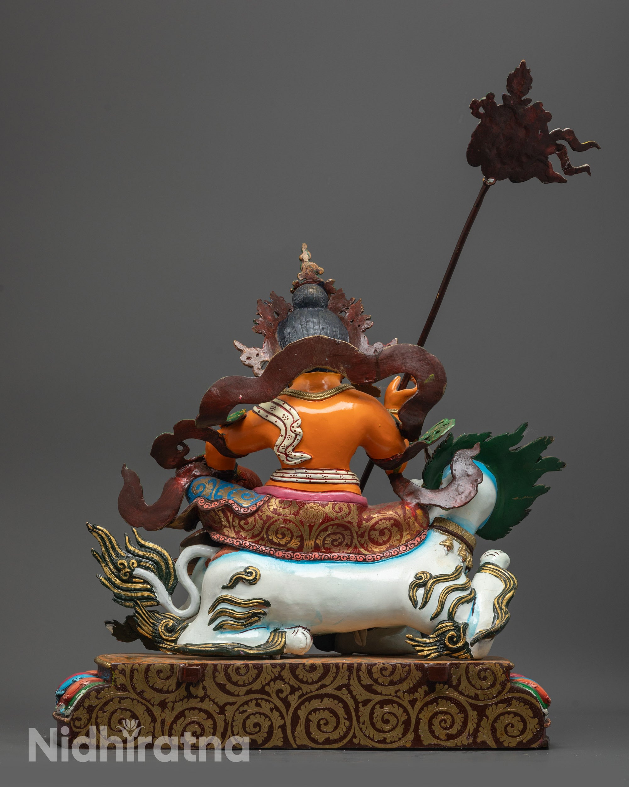 Back view of Namtoshe Statue displaying detailed craftsmanship on copper base and robe