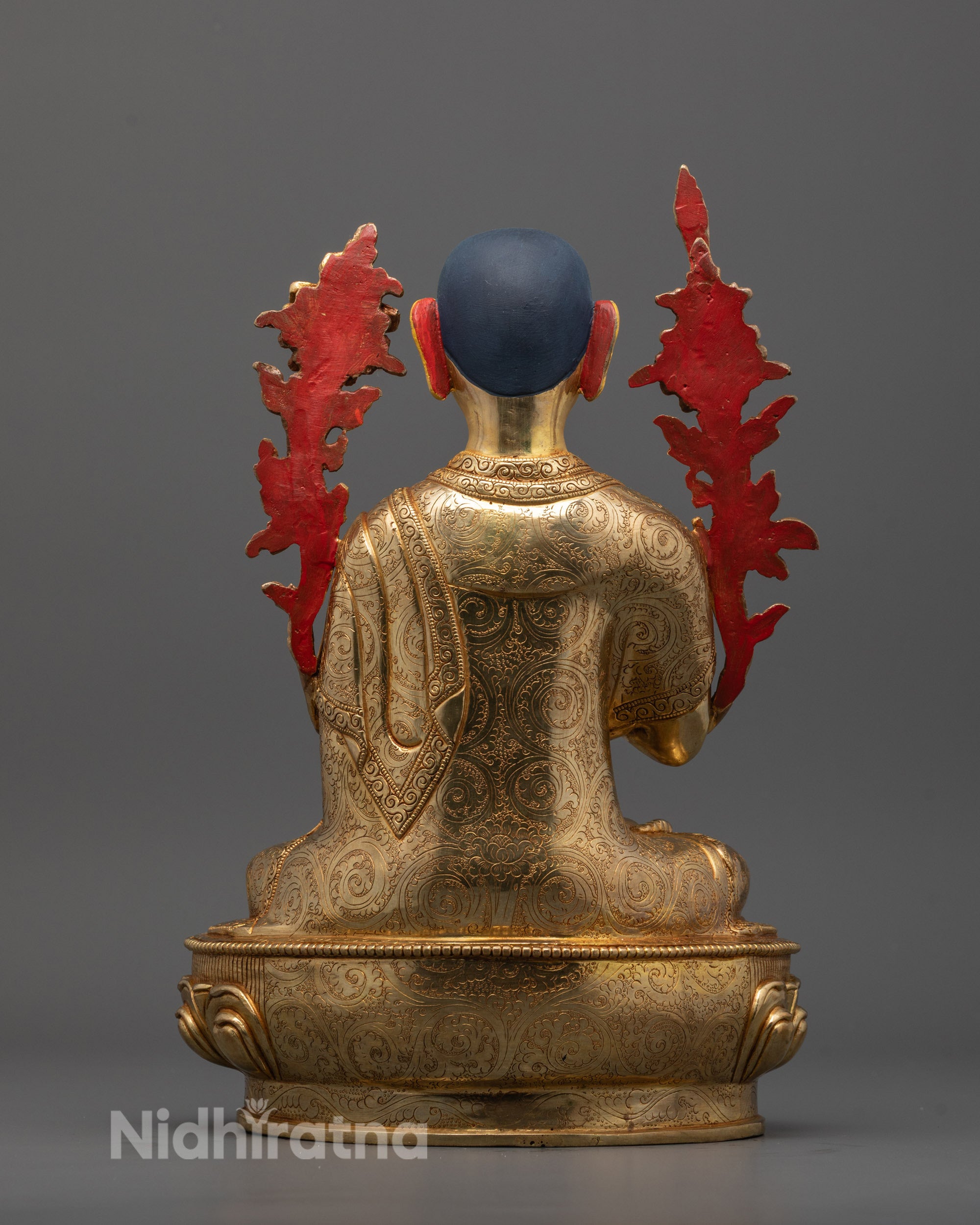 Back view revealing consecration chamber and fine detailing on copper surface