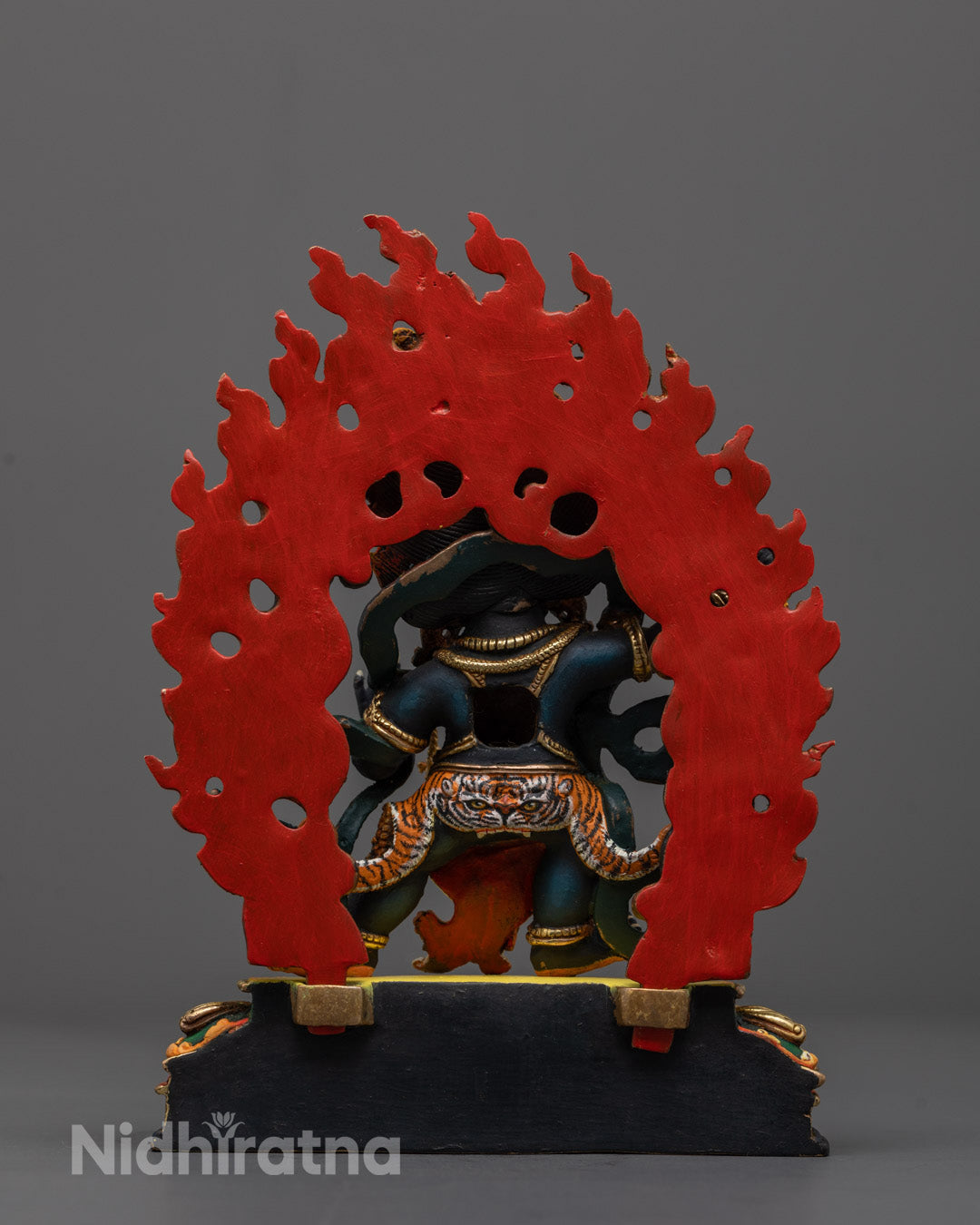 Backside of Vajrapani Sculpture Showing Hollow Consecration Chamber