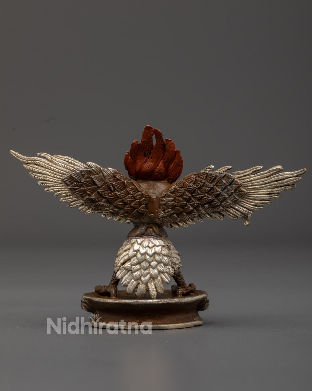 Base of Garuda Statue Showing Lotus Throne with Hollow Chamber for Mantras and Meditation
