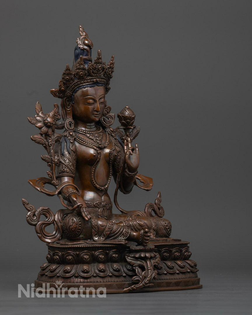 Compassionate Goddess Syamatara Figurine | Mother of All Buddha | Tara Buddhism