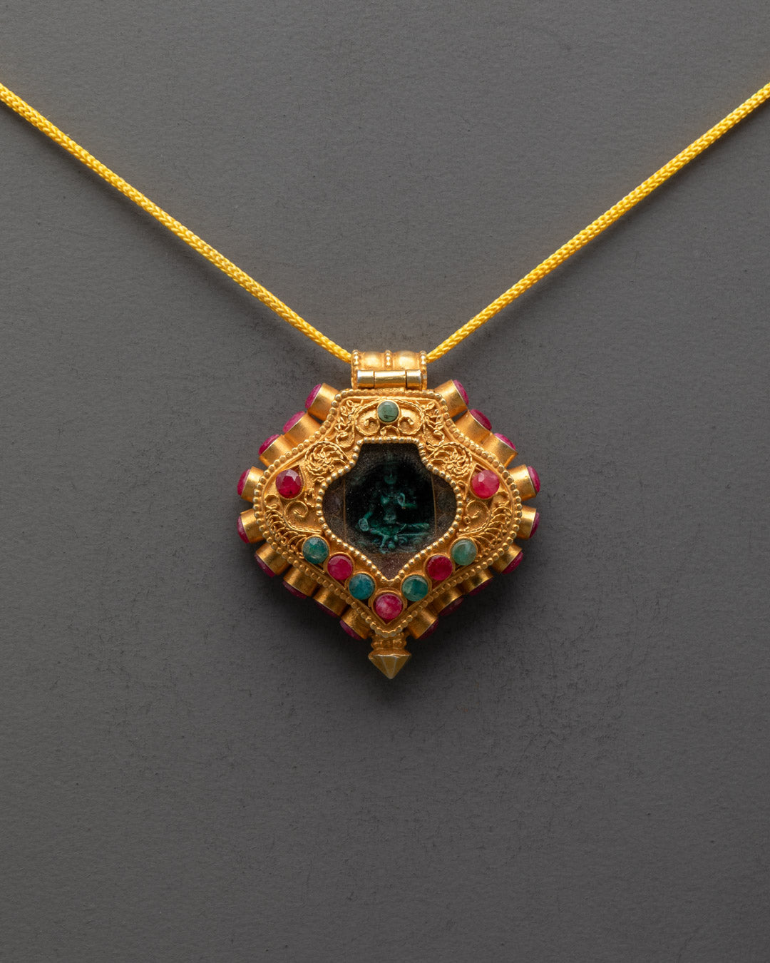 Beautiful Green Tara Locket | Sacred Buddhist Pendant