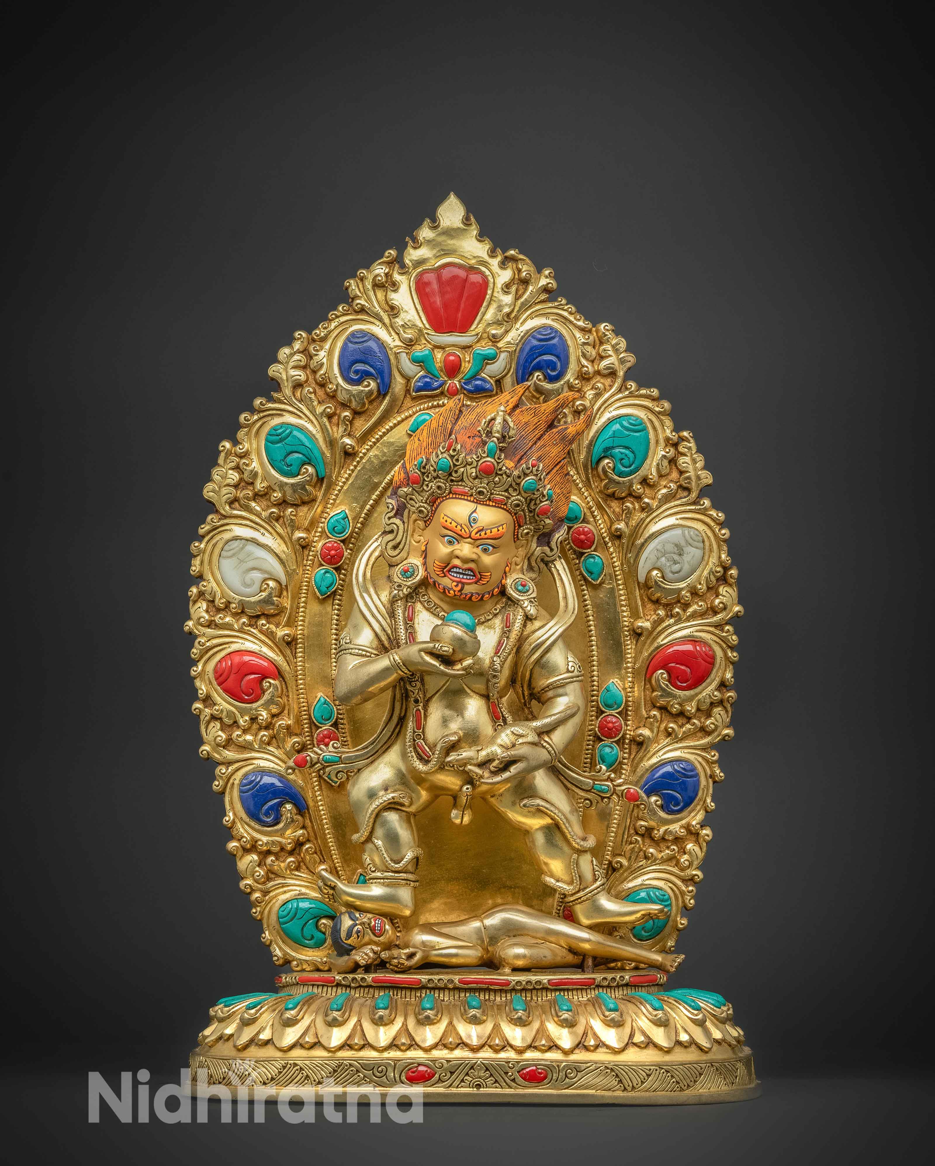 Black Dzambhala Statue Collection β Handcrafted Wrathful Wealth Deity Jambhala Statues in Oxidized Copper in Patan, Nepal