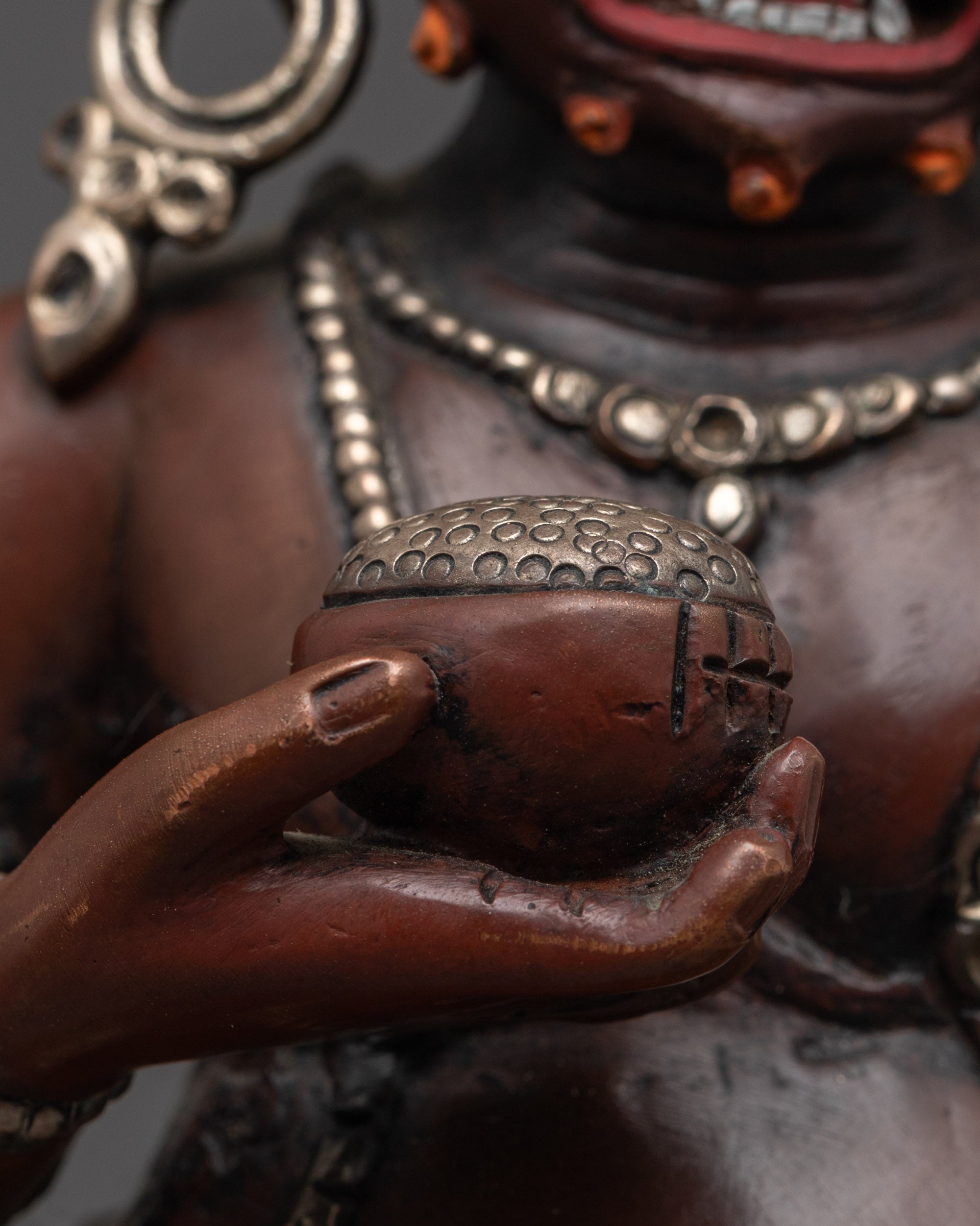 Oxidized Black Dzambhala Statue | Buddhist God of Fortune