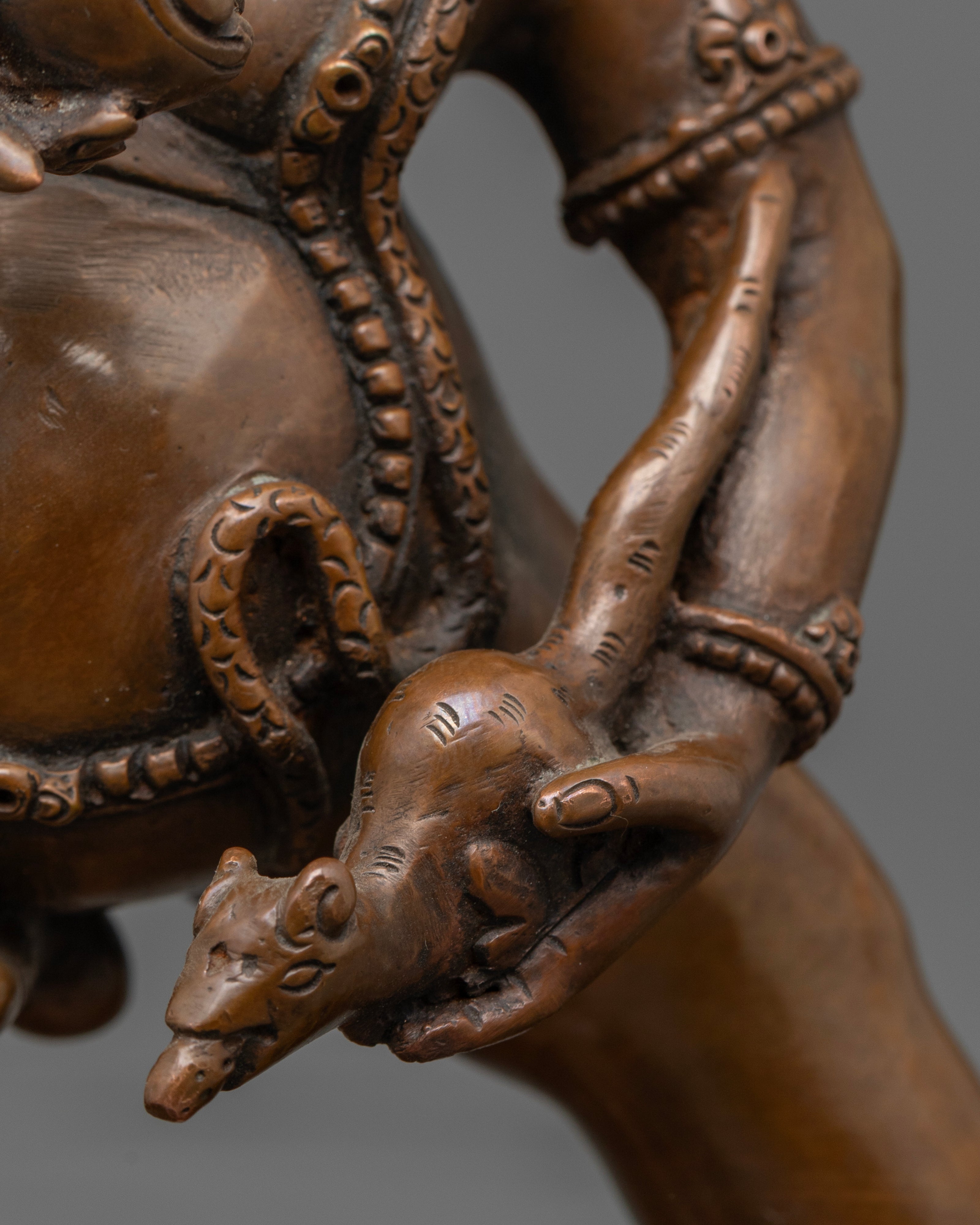 Handcrafted Oxidized Black Dzambhala Statue | Spiritual Wealth Symbol