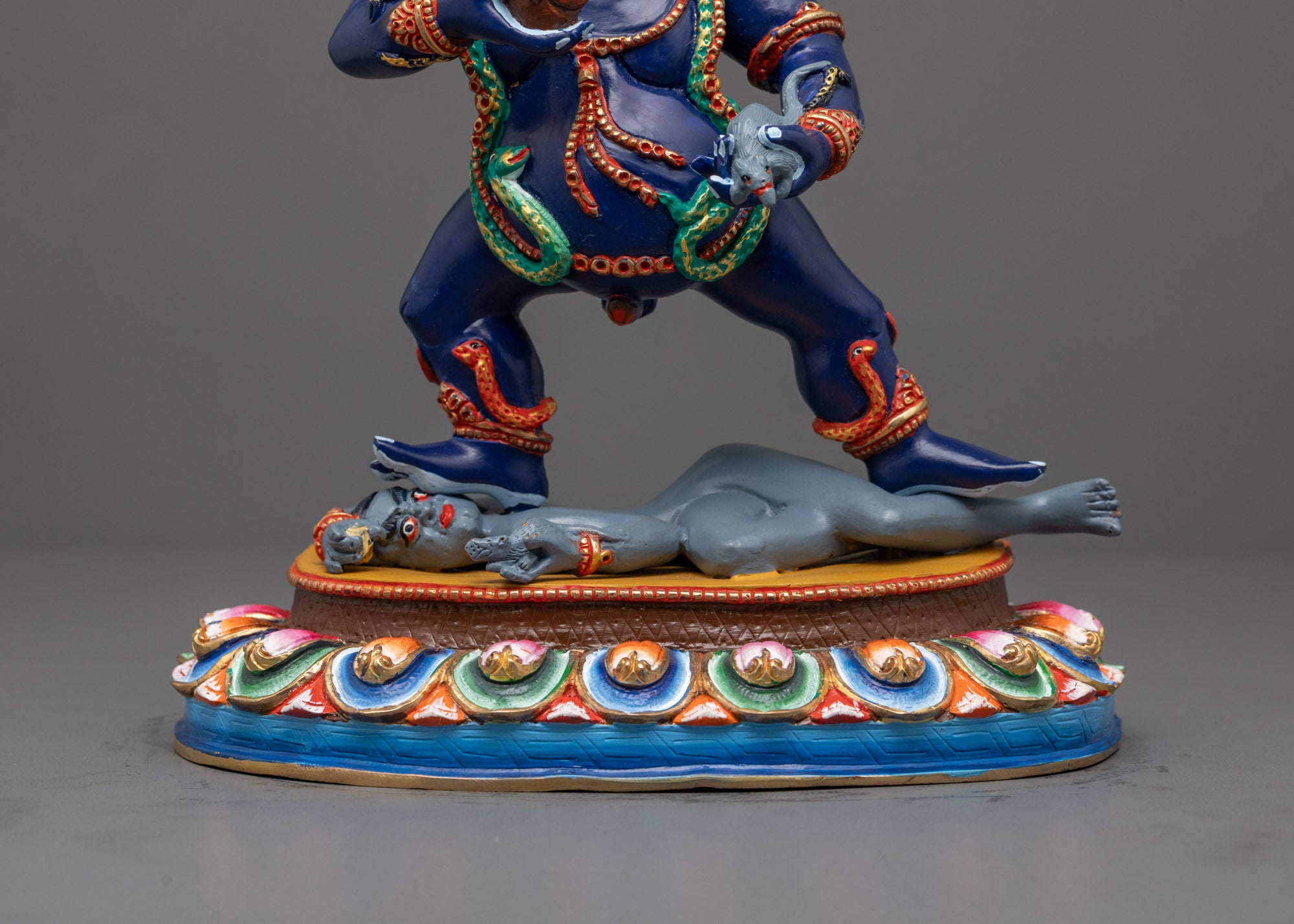 Dark Blue Color Black Dzambhala Statue for Sale