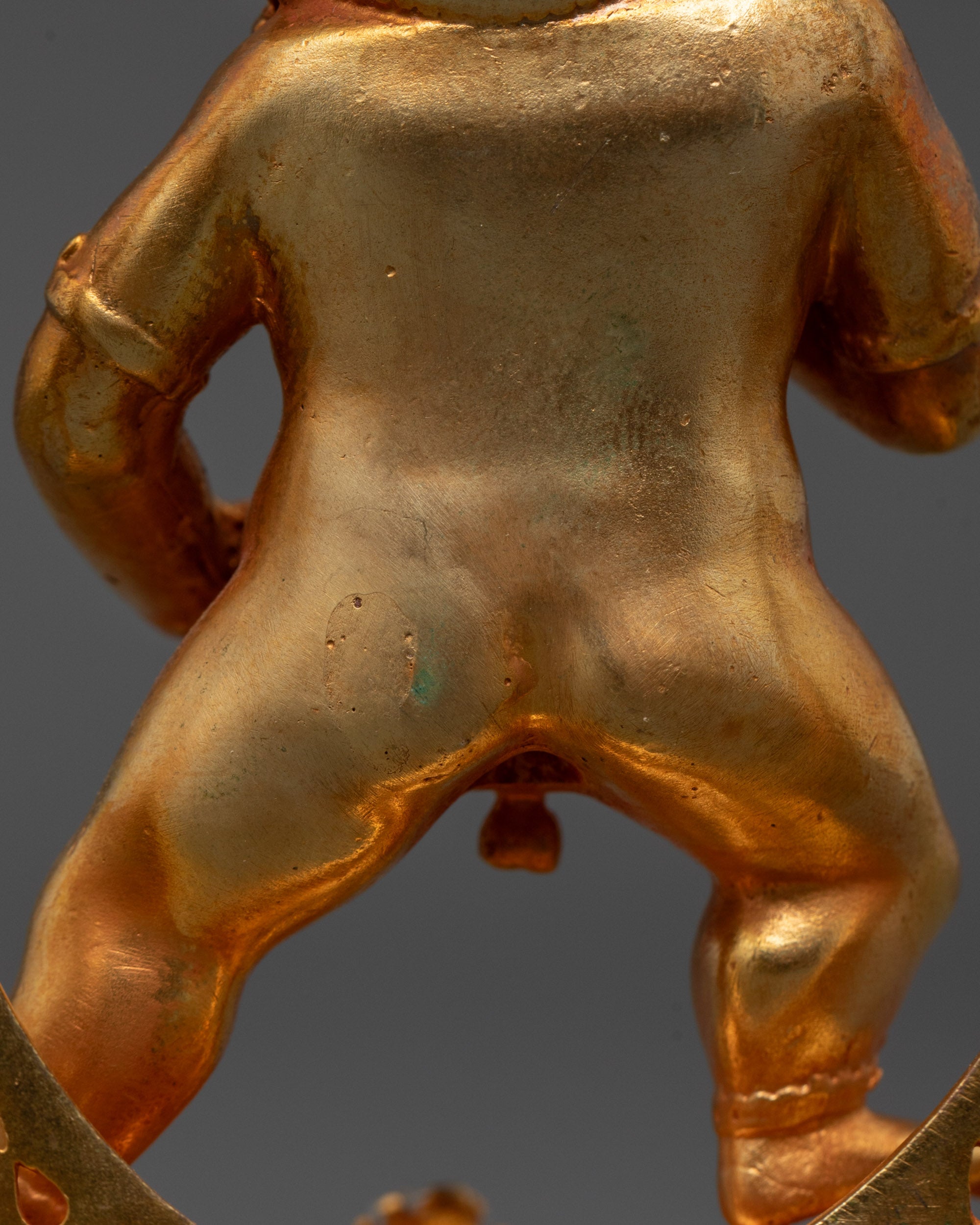 Machine-Made Black Dzambhala Statue | 24k Gold Gilded Copper