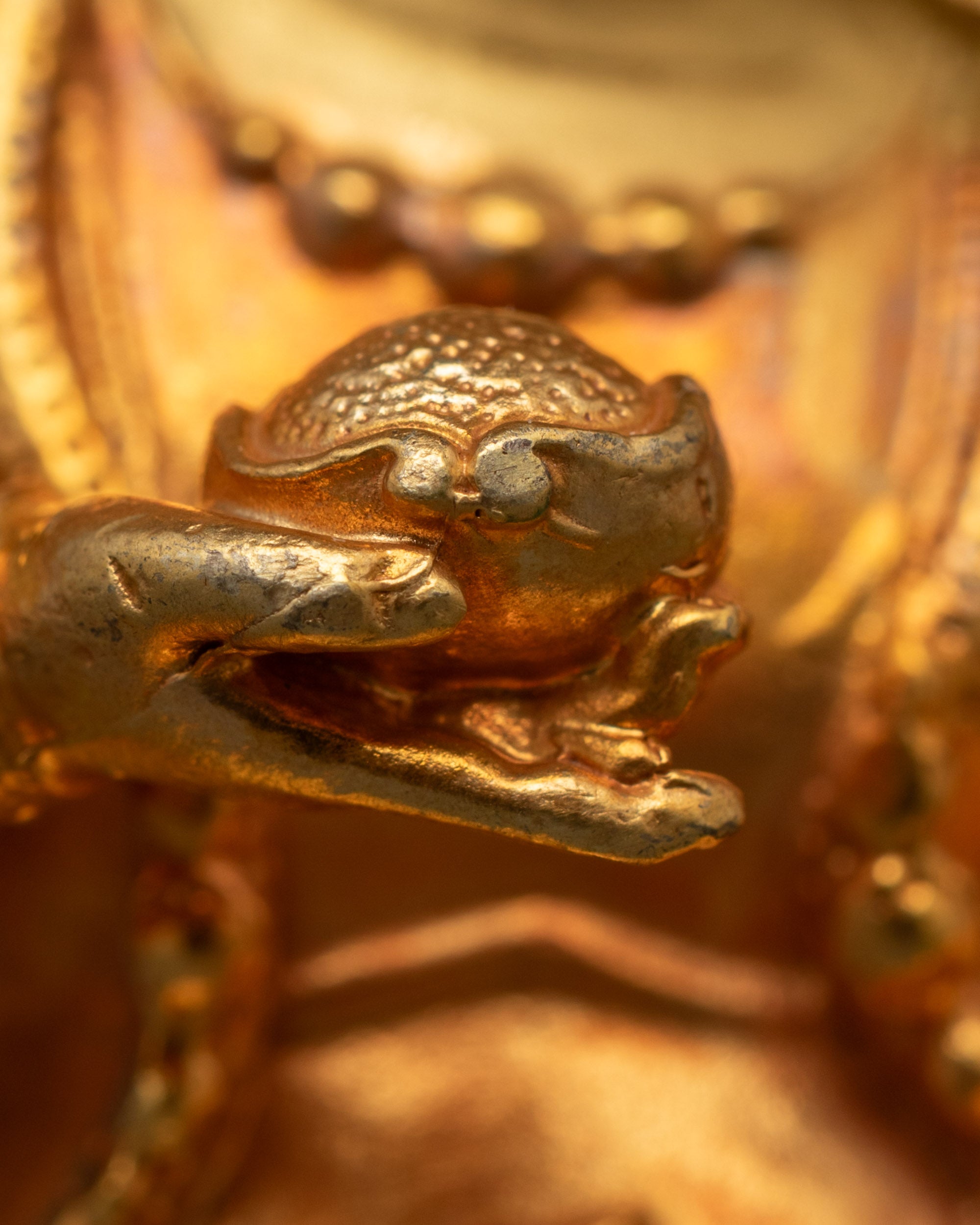 Machine-Made Black Dzambhala Statue | 24k Gold Gilded Copper
