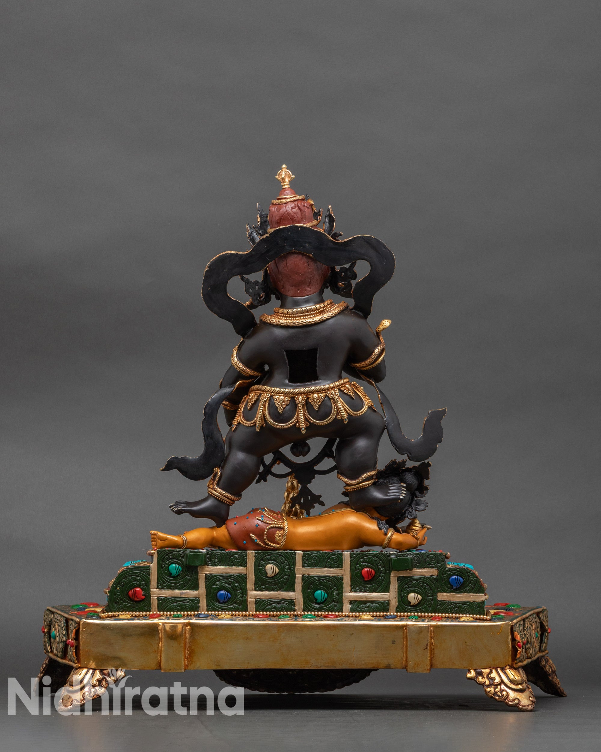 Enthroned Black Dzambhala Statue | Attract Abundance & Remove Poverty