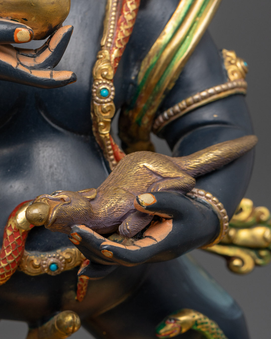 Buddhist Black Dzambhala Statue for Financial Protection