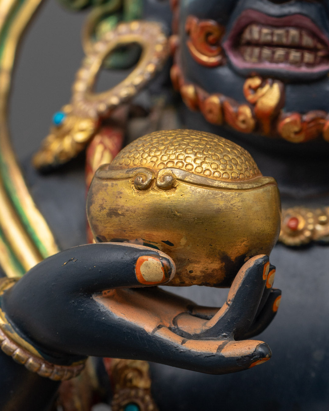 Buddhist Black Dzambhala Statue for Financial Protection