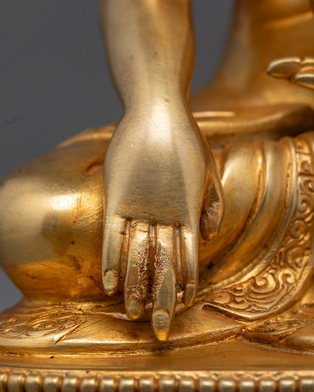 Seated Buddha Shakyamuni Sculpture | Purely Hand Carved Tibetan Statue