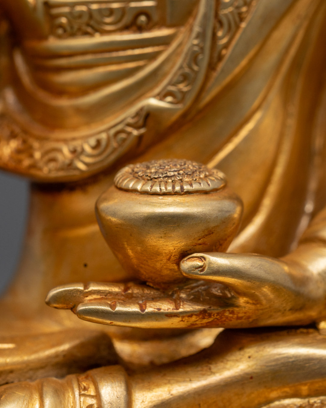 Seated Buddha Shakyamuni Sculpture | Purely Hand Carved Tibetan Statue