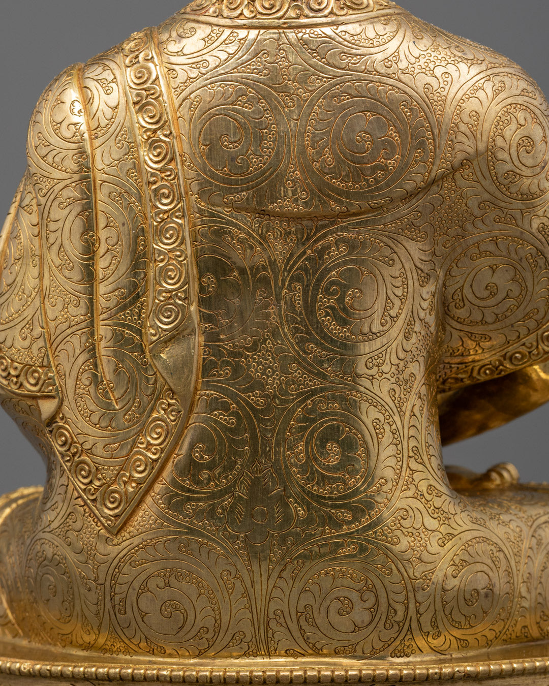 Artisan Hand-Carved Amitabha Buddha Statue | 24k Gold Fire Gilded