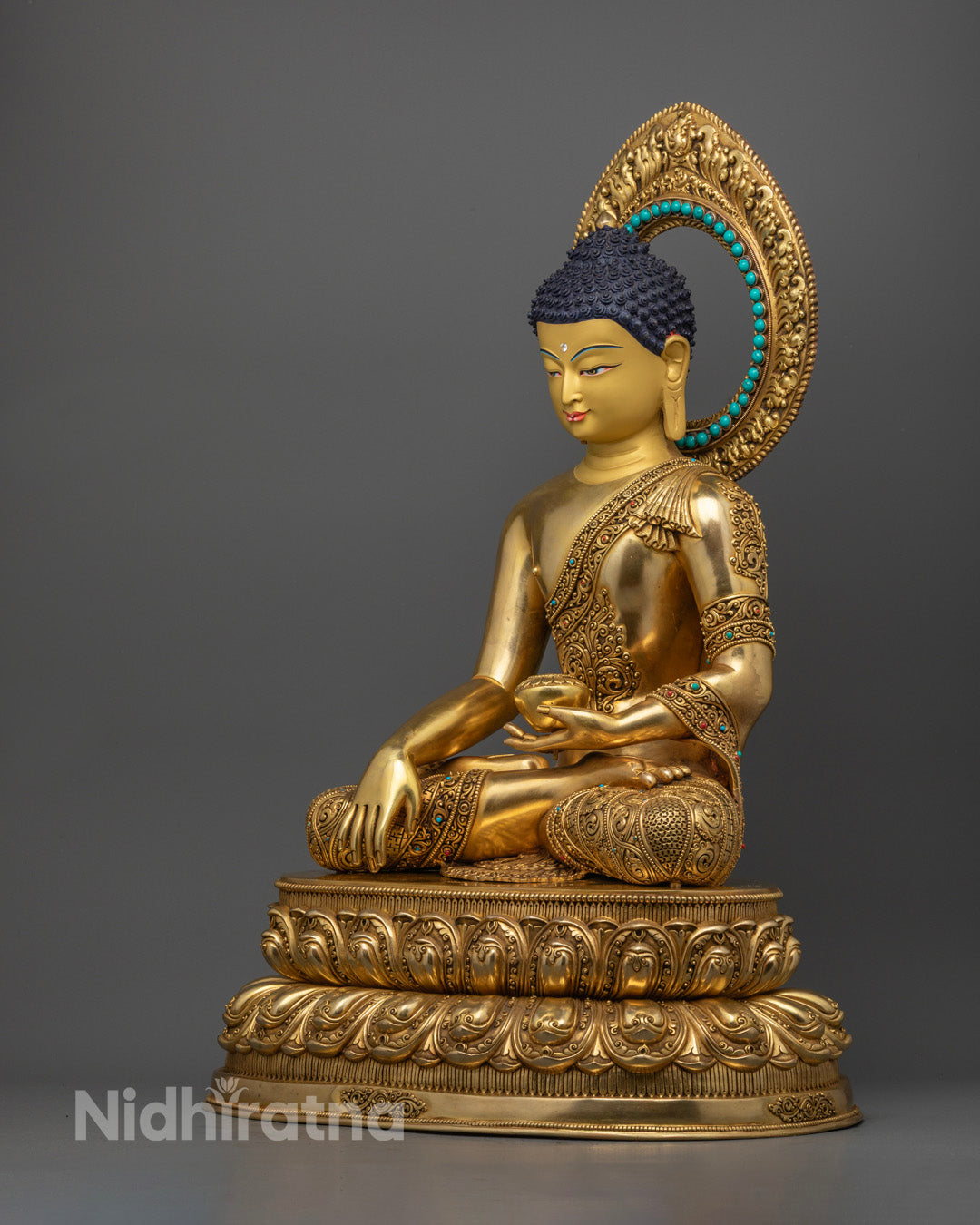 Enlightened Teacher Shakyamuni Buddha | Gold-Plated Spiritual Statue