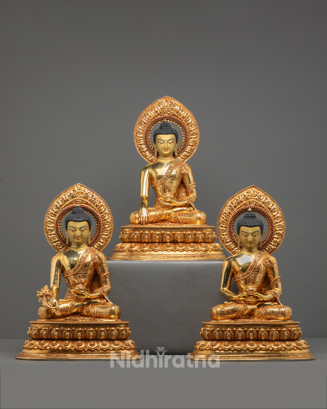 Three Buddha Set Statue | Amitabha, Shakyamuni, Medicine Buddha