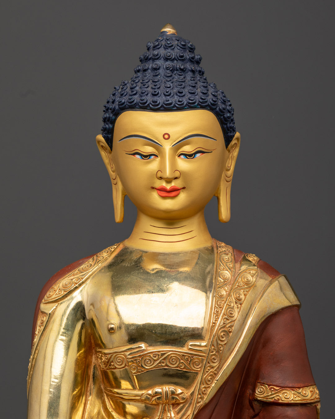 Buddha Shakyamuni Statue | Handmade Gold Coated Copper