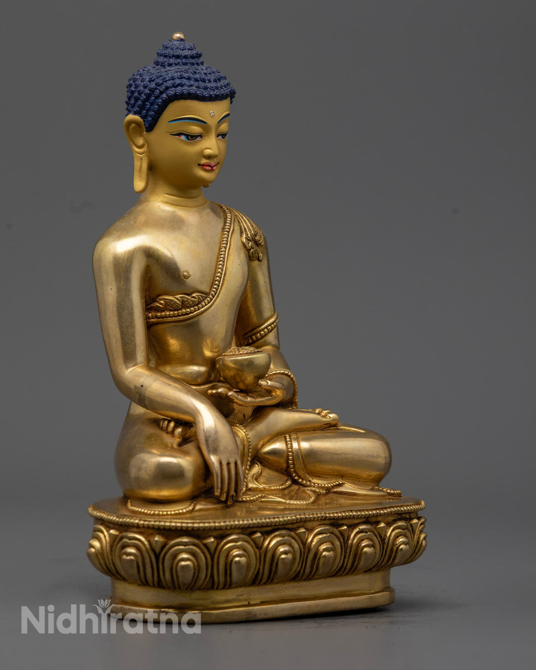 Hand-Carved Shakyamuni Buddha Statue from Nepal