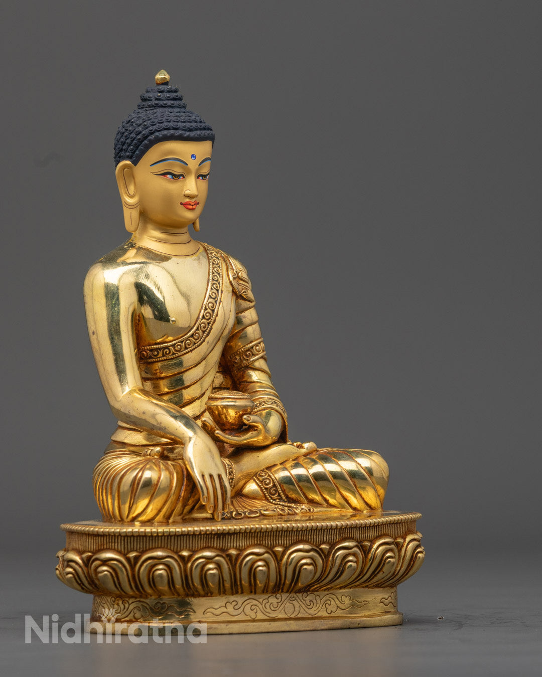 Shakyamuni Buddha Statue | Finely Crafted 24k Gold-Plated Sculpture