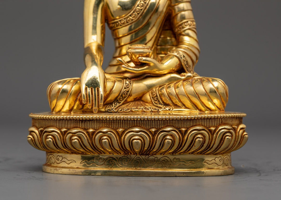 Shakyamuni Buddha Statue | Finely Crafted 24k Gold-Plated Sculpture