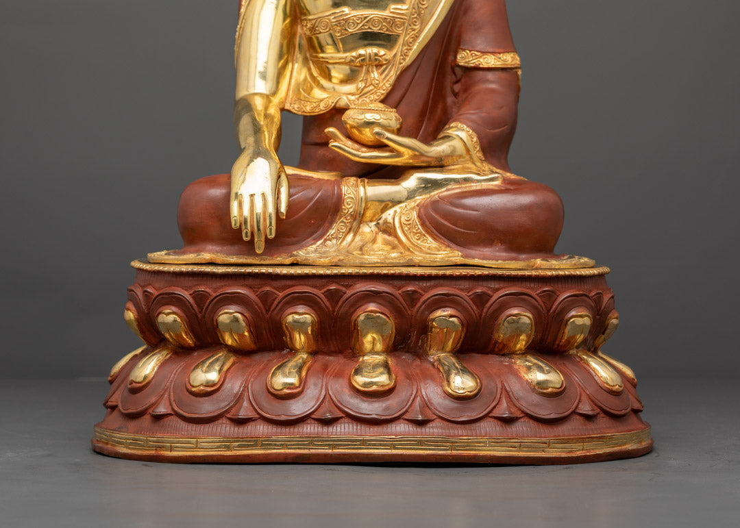 Buddha Shakyamuni Statue | Handmade Gold Coated Copper