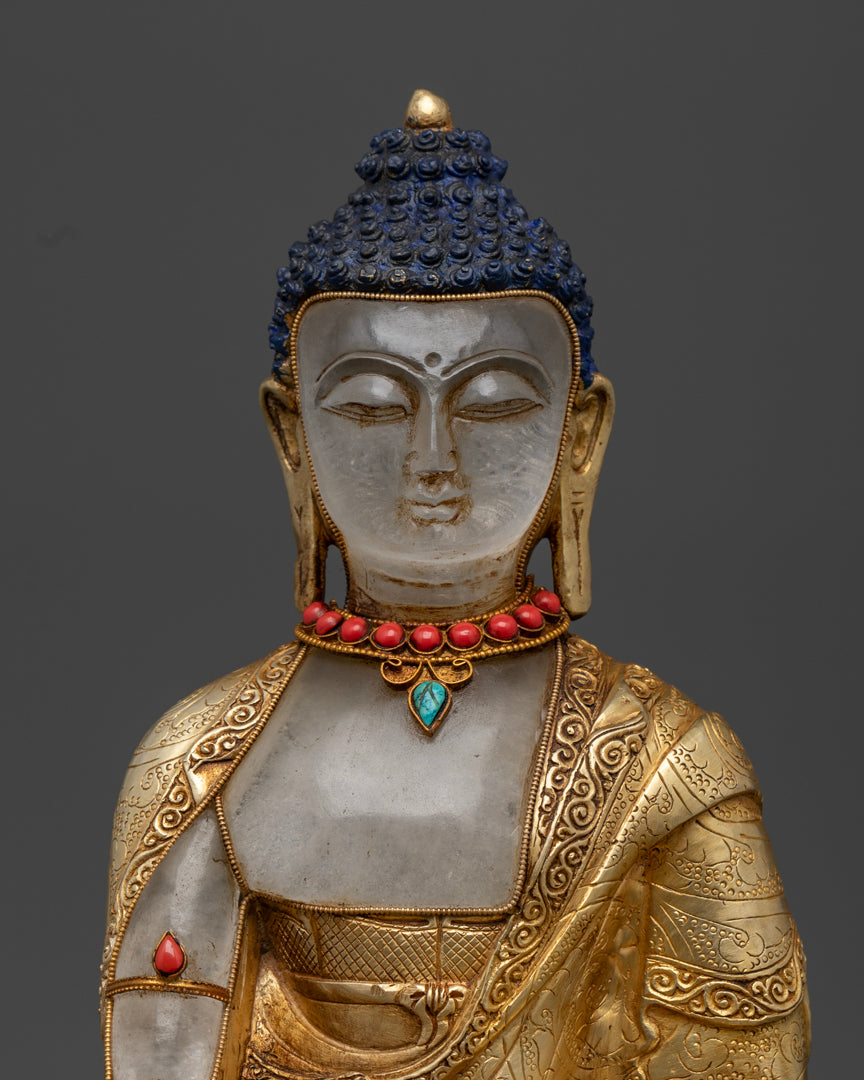Crystal Buddha Shakyamuni Statue | Tibetan Artwork