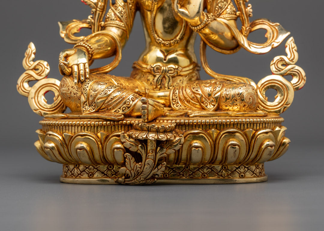 Sacred Green Tara Statue | Authentic Tibetan Buddhism Sculpture