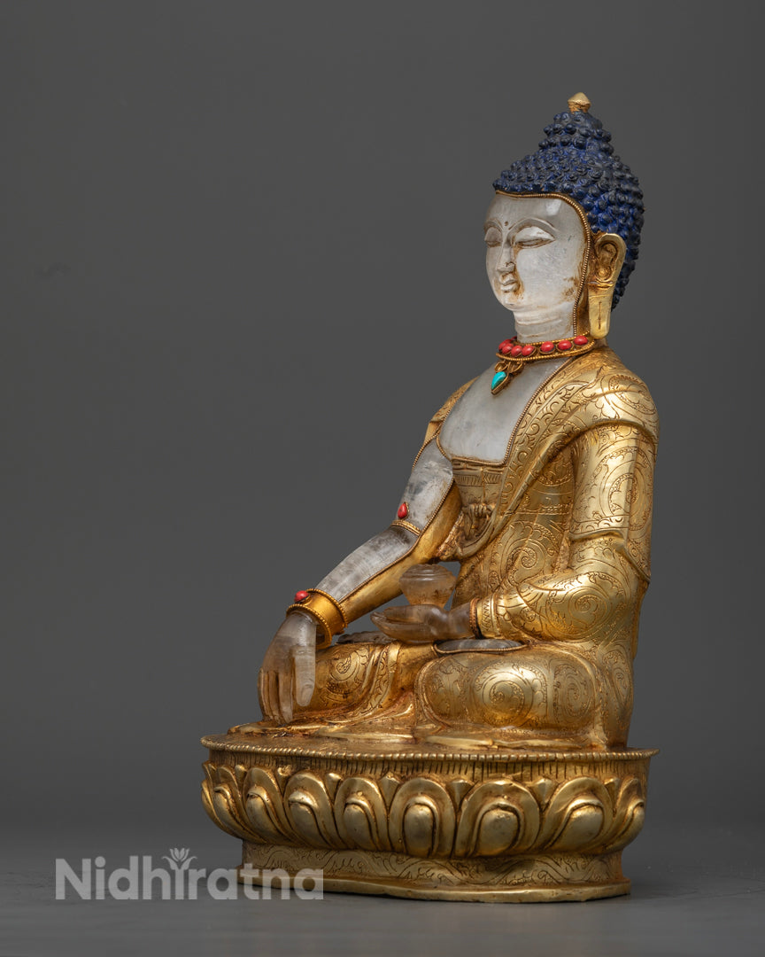 Crystal Shakyamuni Buddha Statue | Handcrafted in Nepal
