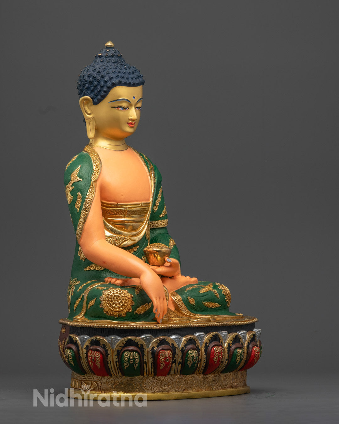 Yellow Shakyamuni Buddha Statue | Handcrafted in Patan