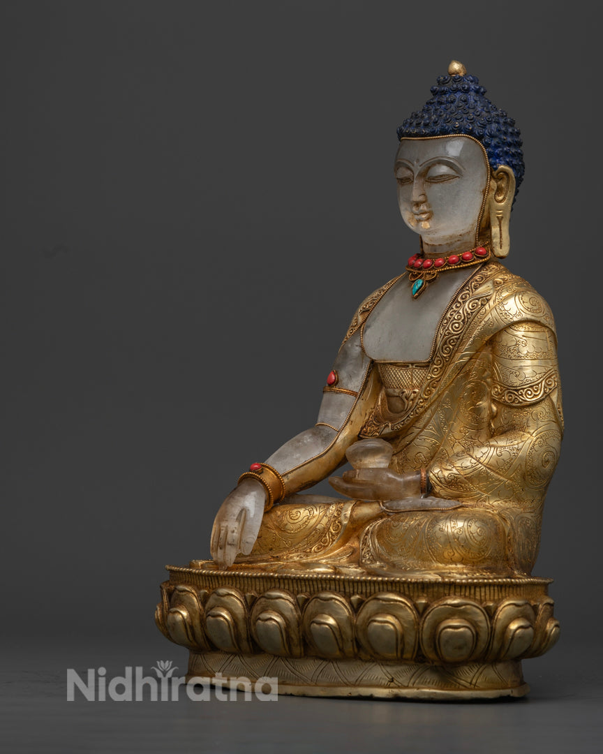 Crystal Buddha Shakyamuni Statue | Tibetan Artwork