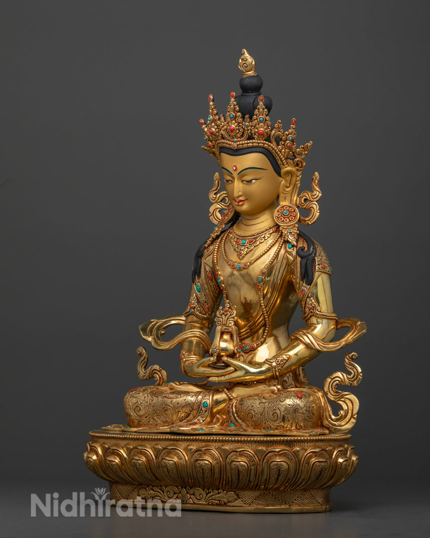 Amitayus Statue | 24k Gold Hand-Crafted Statue