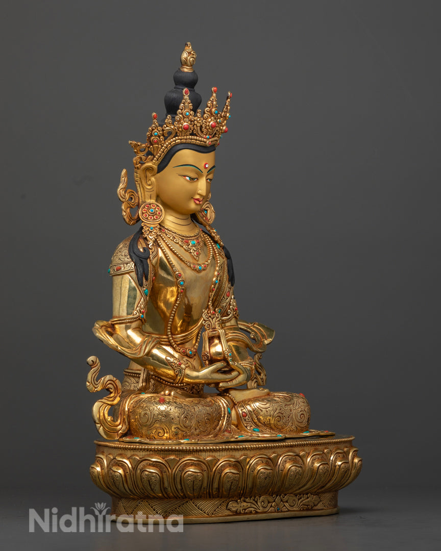 Amitayus Statue | 24k Gold Hand-Crafted Statue