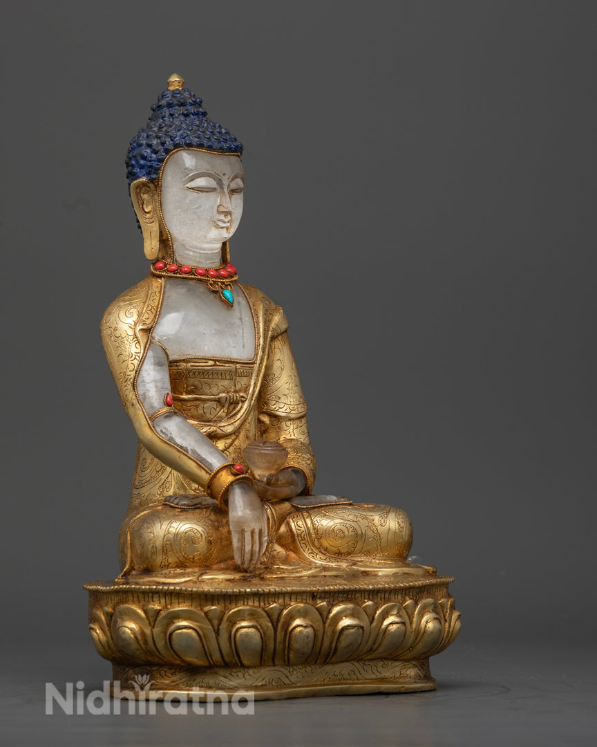 Crystal Shakyamuni Buddha Statue | Handcrafted in Nepal