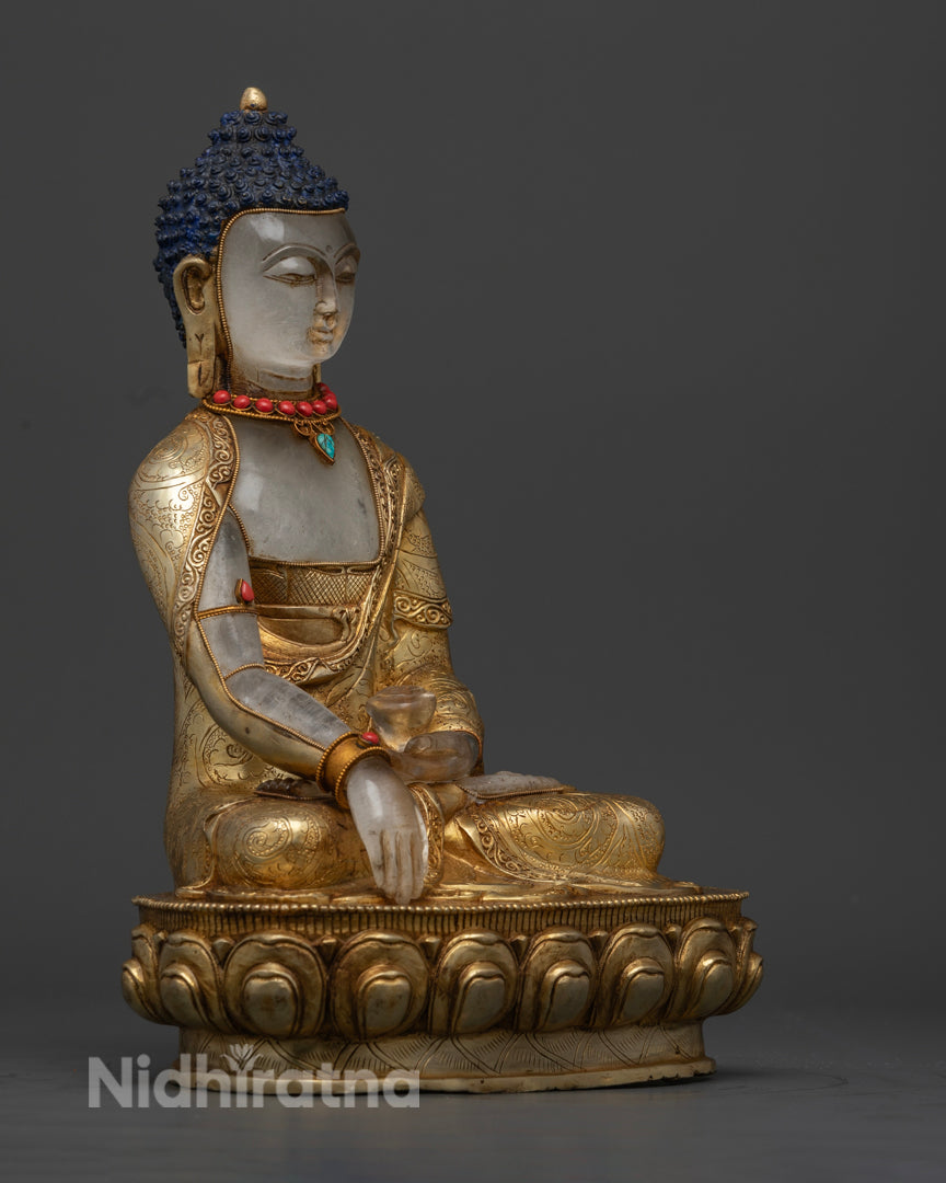 Crystal Buddha Shakyamuni Statue | Tibetan Artwork