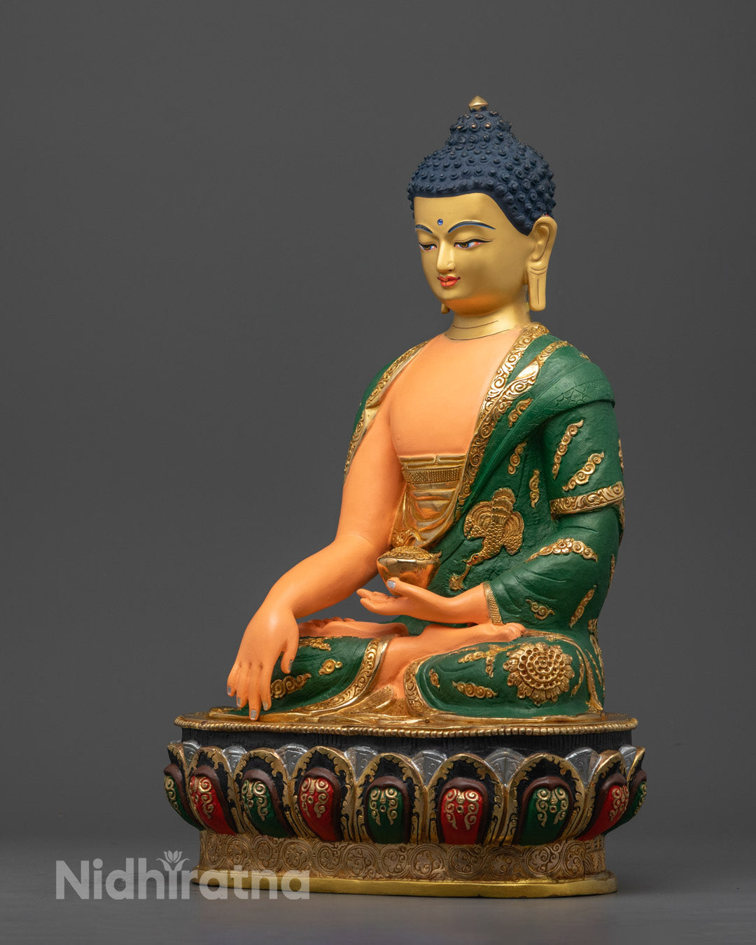 Yellow Shakyamuni Buddha Statue | Handcrafted in Patan