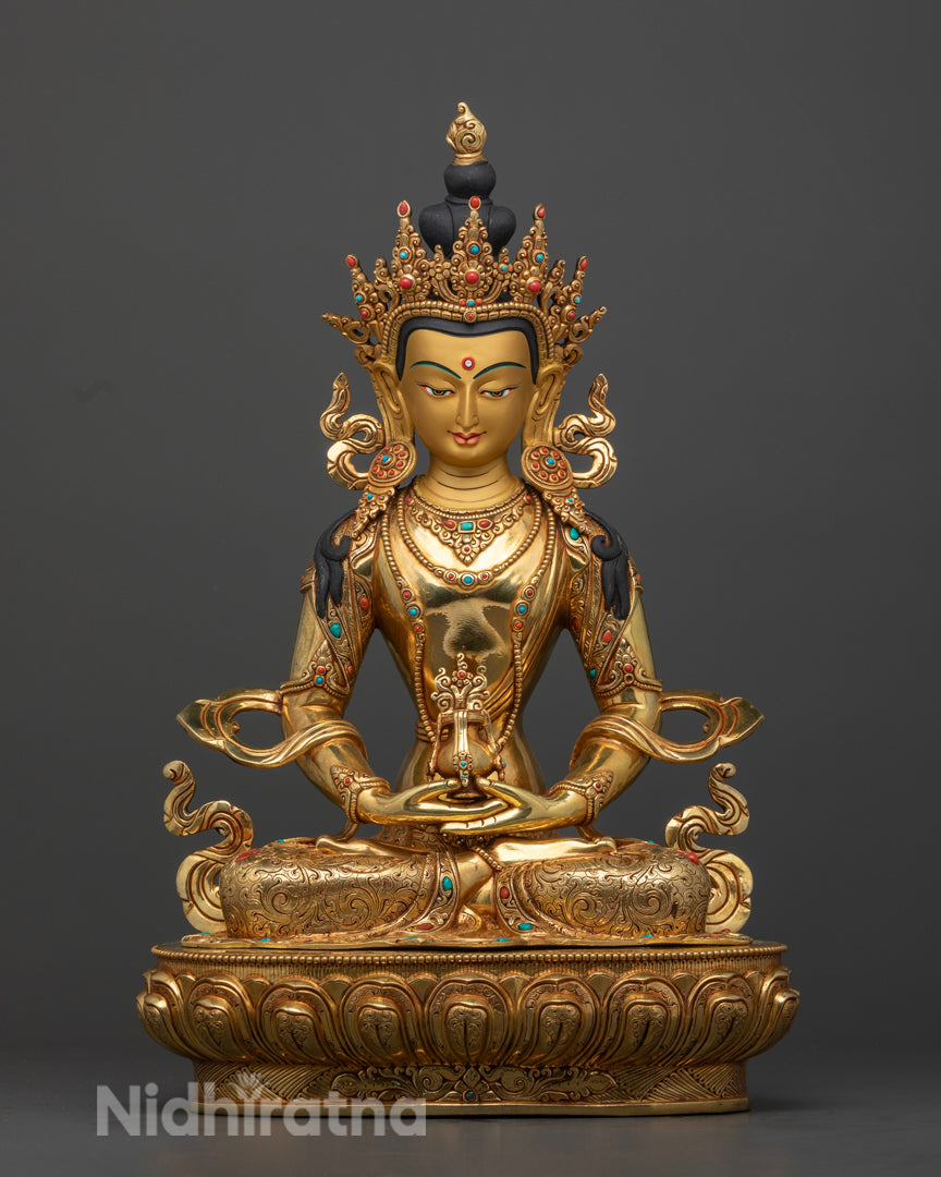 Amitayus Statue | 24k Gold Hand-Crafted Statue