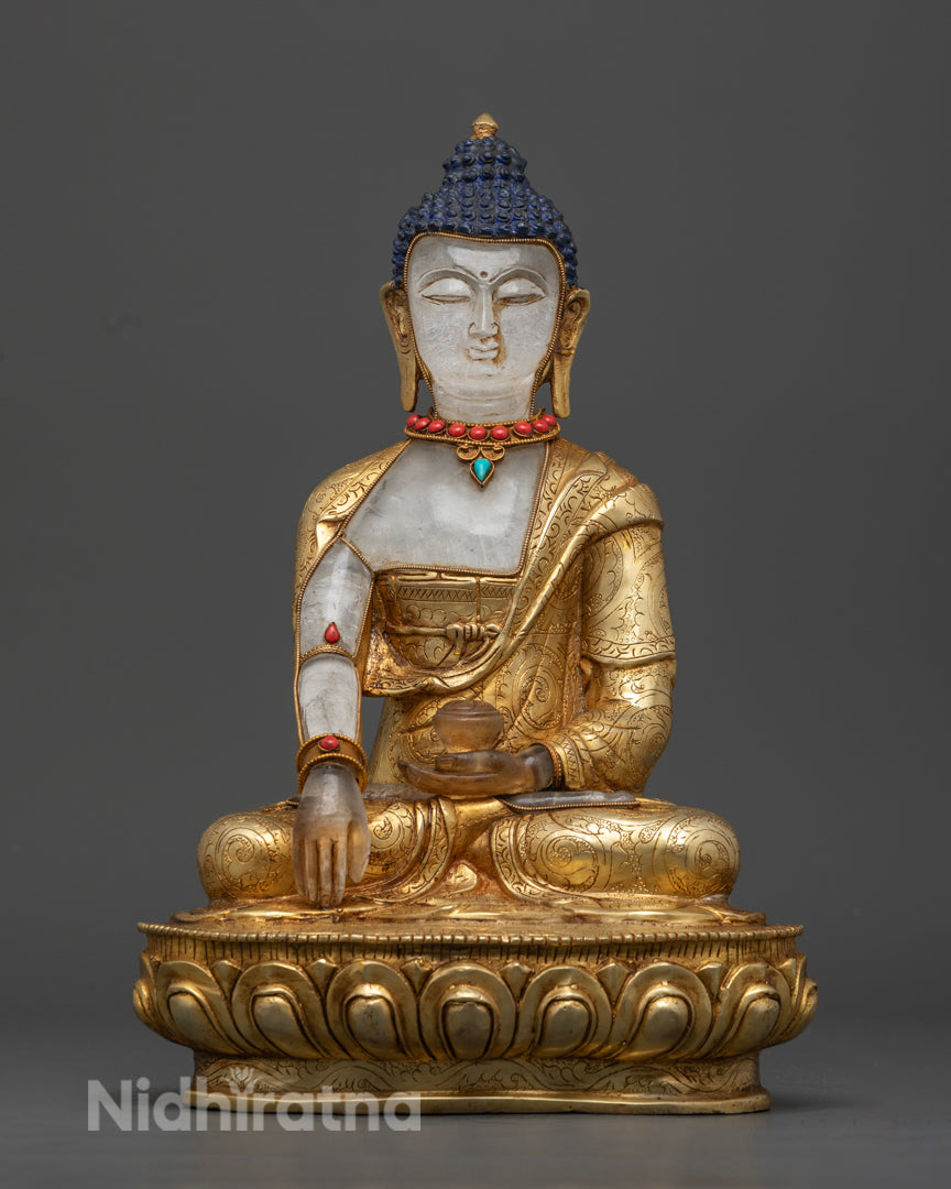 Crystal Shakyamuni Buddha Statue | Handcrafted in Nepal