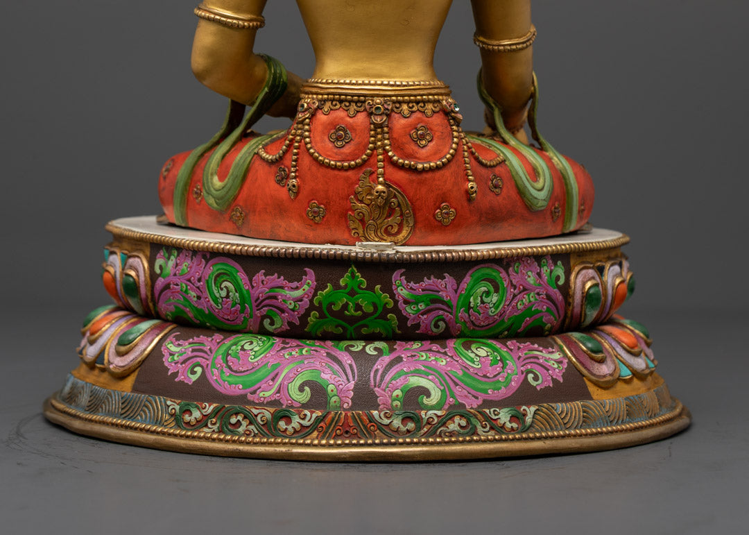 Yellow Shakyamuni Buddha Statue | Fully Gold-Plated Body