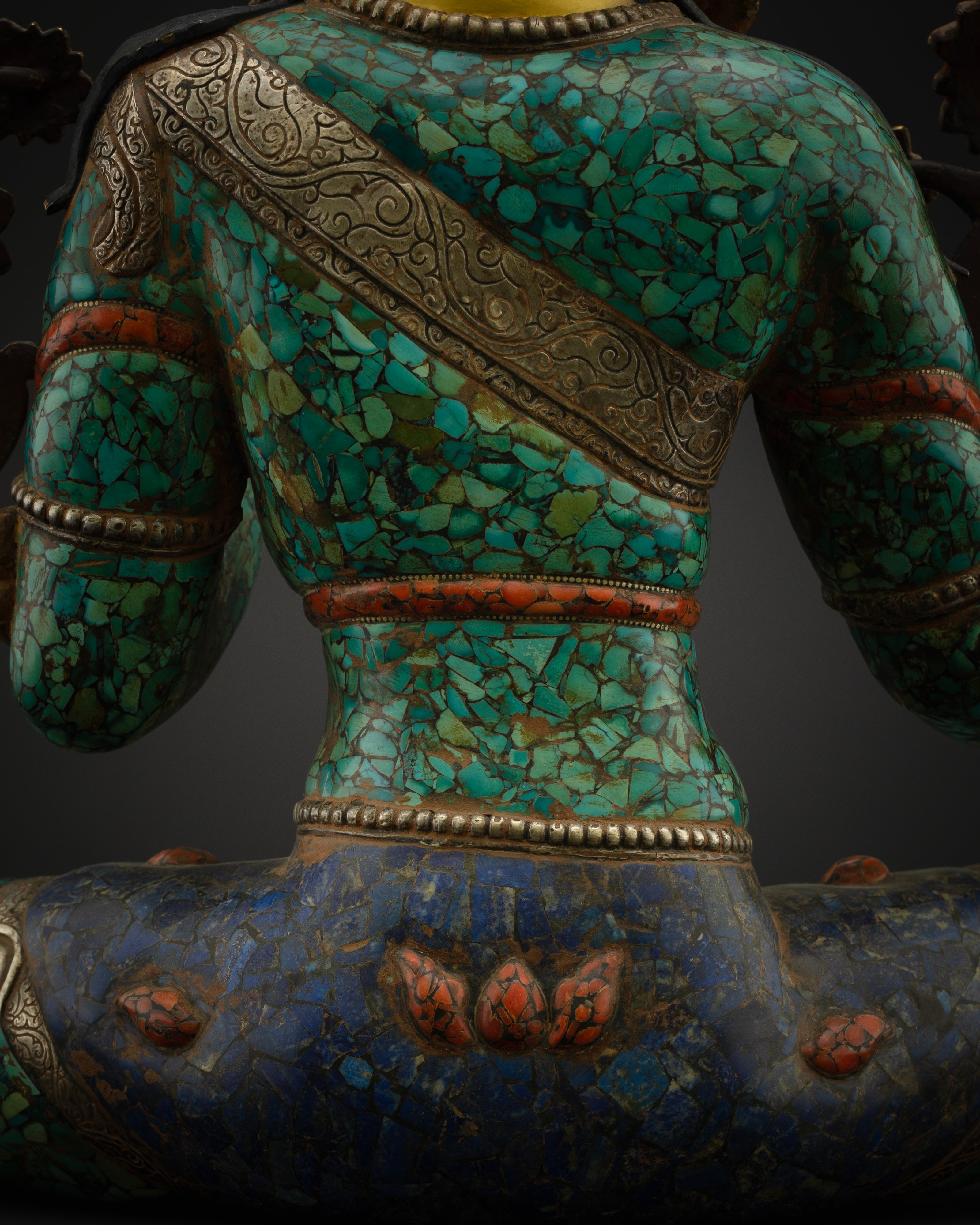 Turquoise Green Tara Statue | Tibetan Bodhisattva Buddha Decoration