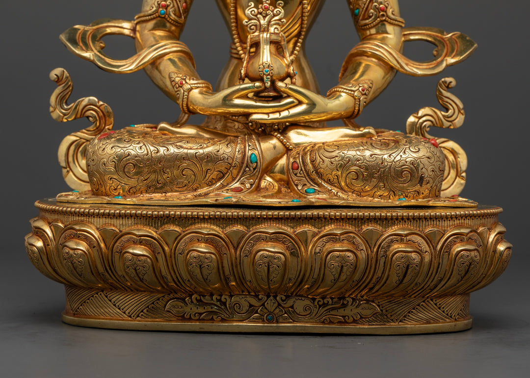 Amitayus Statue | 24k Gold Hand-Crafted Statue