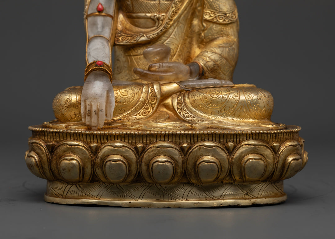 Crystal Buddha Shakyamuni Statue | Tibetan Artwork