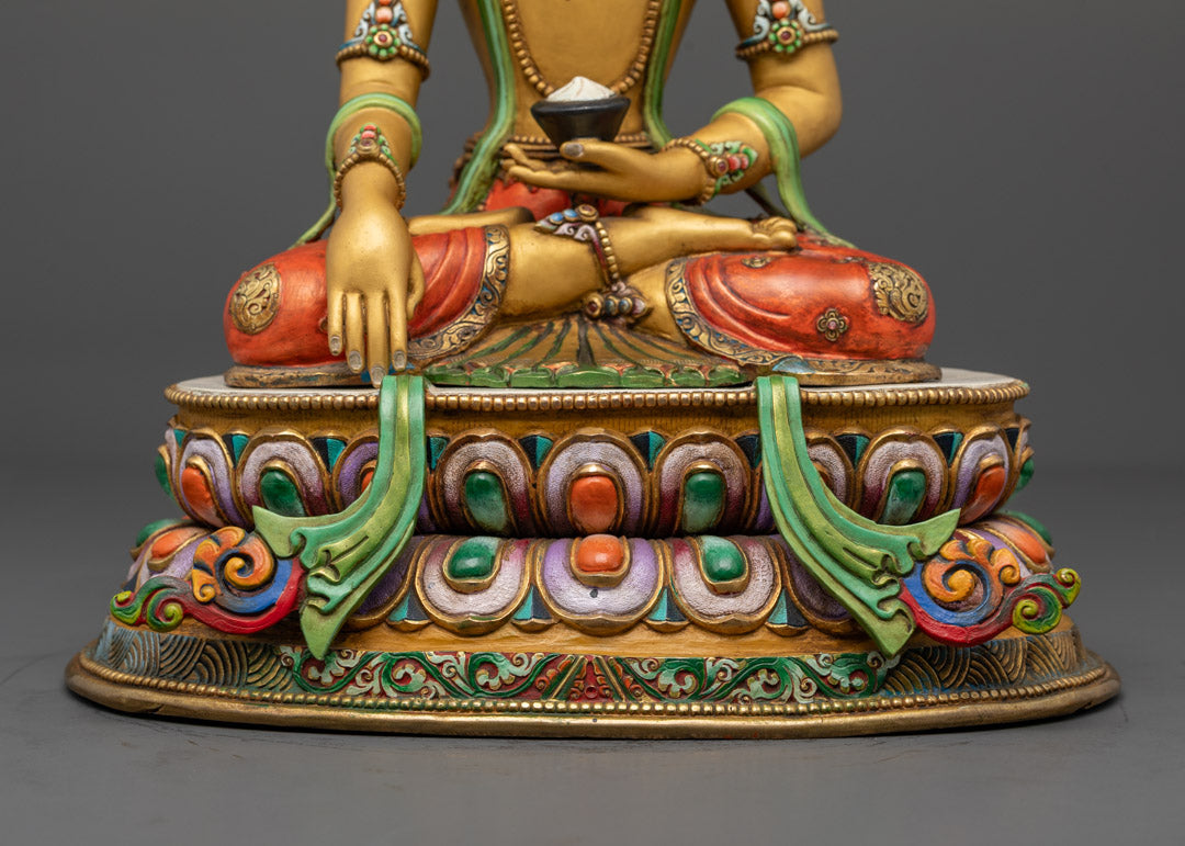 Yellow Shakyamuni Buddha Statue | Fully Gold-Plated Body