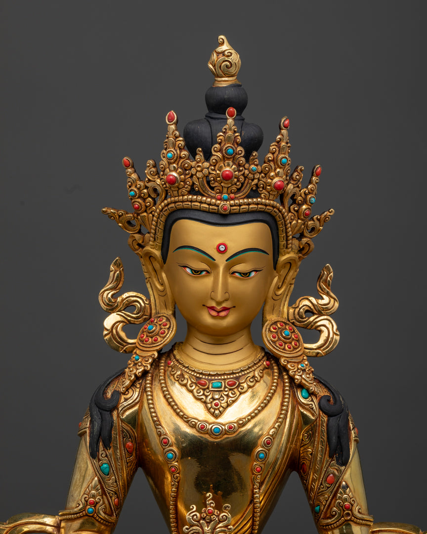 Amitayus Statue | 24k Gold Hand-Crafted Statue